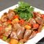 тушёные куриное сердце в соусе с чесноком